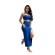 Conjunto Top E Saia Feminino Com Fenda Lateral Suplex Premium - Azul
