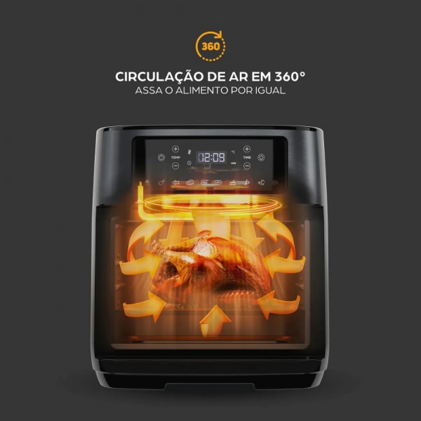 Fritadeira Elétrica Air Fryer Oven Black INOX WAP WAOD2
