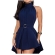 Vestido Curto Feminino Gola Alta Frente Unica Soltinho Verão - Azul-marinho