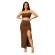 Conjunto Top E Saia Feminino Com Fenda Lateral Suplex Premium - Marrom
