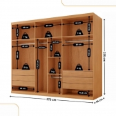 Guarda Roupa Casal Coliseu 100 Mdf 6 Portas e 6 Gavetas Moderna Mobília - Naturalle