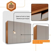 Guarda Roupa Casal Coliseu 100 Mdf 6 Portas e 6 Gavetas Moderna Mobília - Off-White/Naturalle