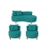 Conjunto 2 Poltronas + Sofá Curvo Orgânico Boucle - Montanaris Decor - Azul Turqueza